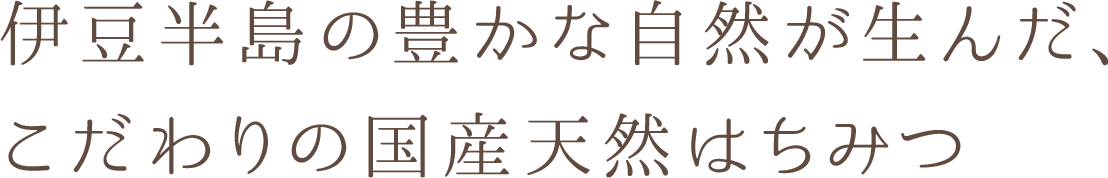 伊豆半島の豊かな自然が生んだ、こだわりの国産天然はちみつ