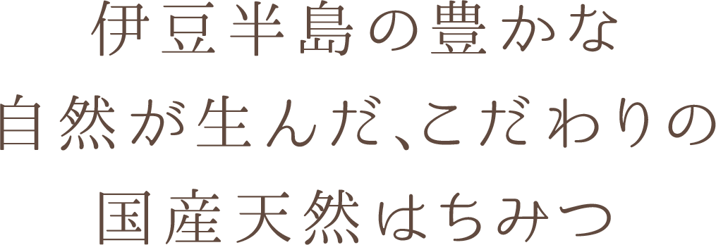 伊豆半島の豊かな自然が生んだ、こだわりの国産天然はちみつ
